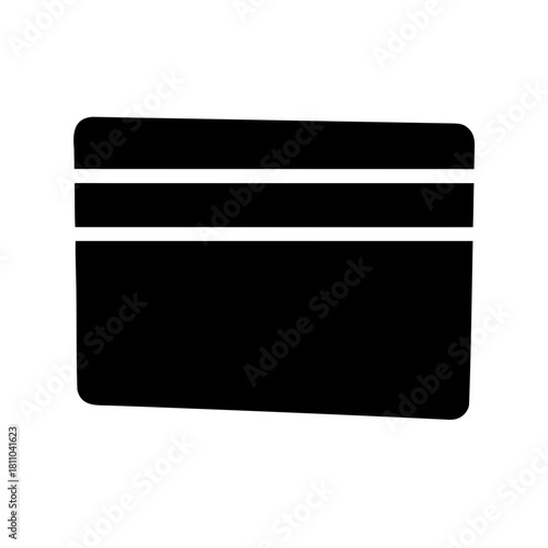 Credit card icon with magnetic stripe and signature panel Vector