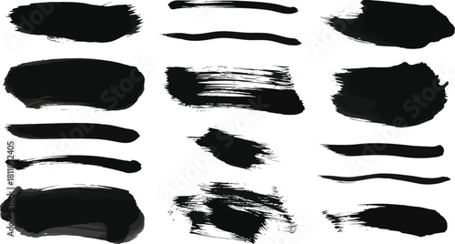 Mega bundle of different ink brush strokes:rectangle,square and round freehand drawings.Ink splatters,grungy painted lines,artistic design elements