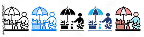 Picnic icon set multiple style collection
