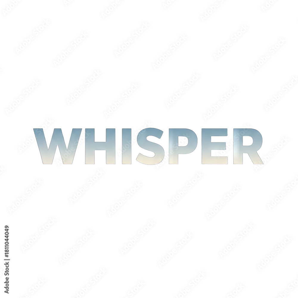 Fototapeta premium Text Whisper Word With Metallic Texture And Subtle Reflective Light Against Black Background
