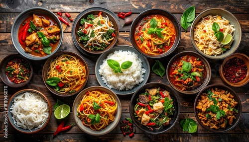 Handmade colorful art design of traditional painted Easter eggs in a basket on a wooden background