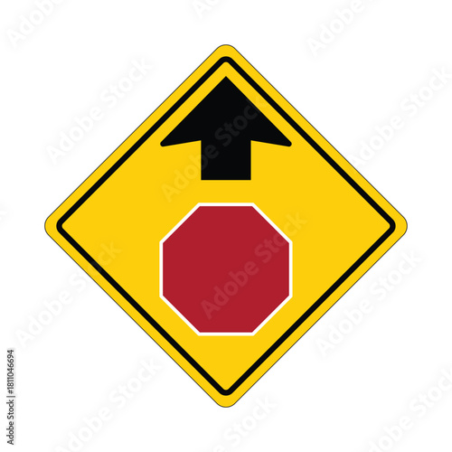 Stop Ahead Sign Directional Road Sign