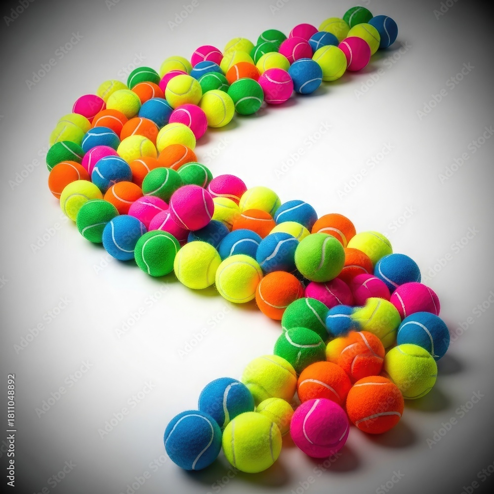 Obraz premium Arrow made with colorful tennis balls