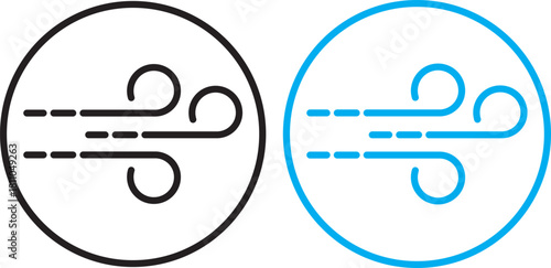 Wind icons set. Blowing wind icon vector logo set collection. high quality black style vector icons. Set wind blow line icon. Blowing wind outline icons. Windy weather symbol