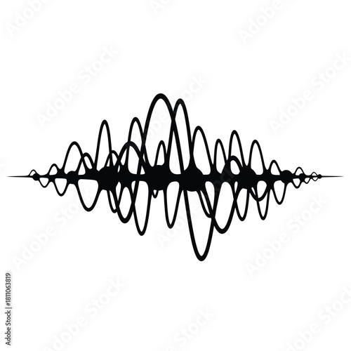Sound waveform abstract black digital audio