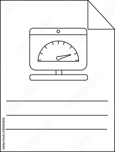 Report page with speed meter icon and space for text