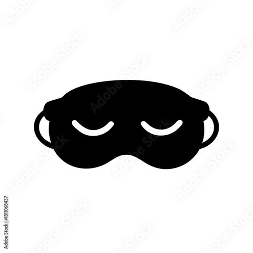 Black sleep mask icon designed for comfortable and restful sleep illustration