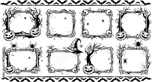 Halloween scary frames from bones
