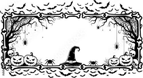 Halloween scary frames from bones