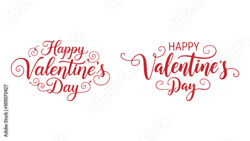 Elegant red script typography for happy valentine's day celebration
