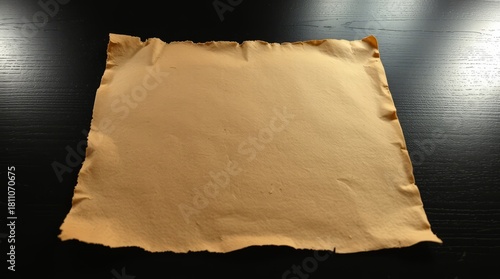 Vintage Parchment: An aged, weathered parchment lies on a dark, textured surface, the edges gently torn. It exudes a sense of history, inviting exploration of the stories it might hold. 
