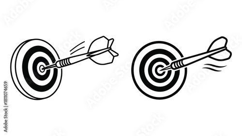 Two darts hitting their targets on dartboards illustrating accuracy and success