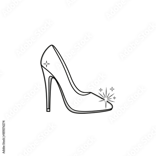 High Heel Shoe with Sparkle Detail Fashion Illustration