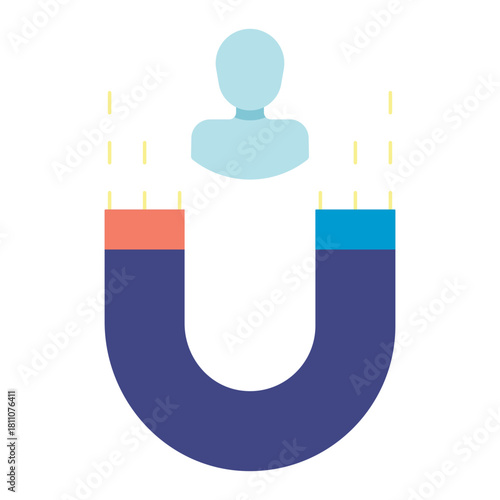 attract customers flat icon