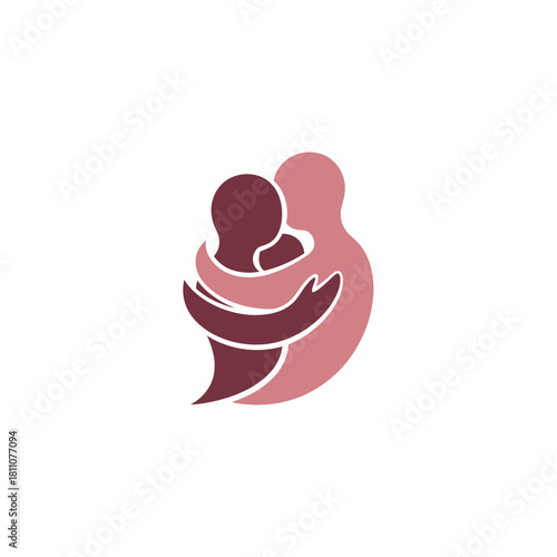 Mother Breastfeeding Baby Silhouette Icon Maternity Care