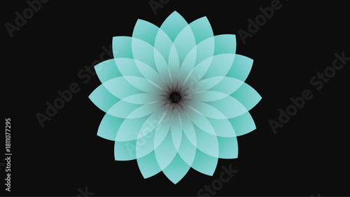 Minimalist  Flower Abstract Floral Icon for Meditation Design. 