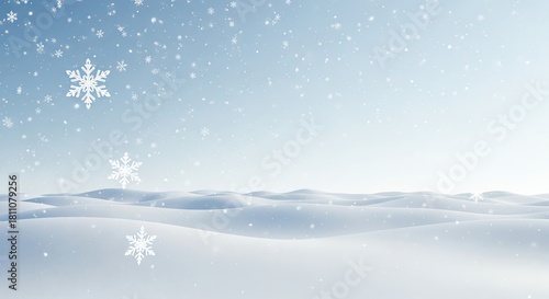 Wallpaper Mural Snowy landscape with falling snowflakes Torontodigital.ca