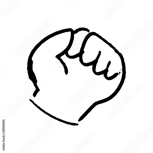 Hand Gesture Doodle fist