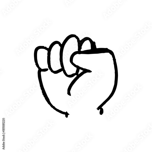 Hand Gesture Doodle fist