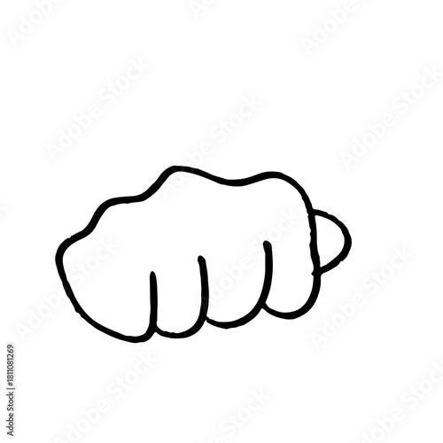 Hand Gesture Doodle fist