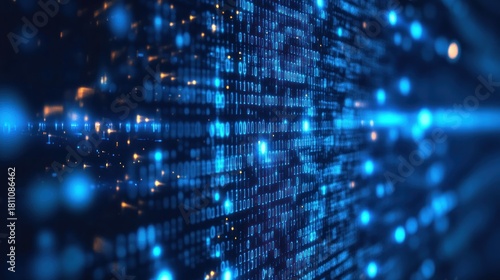 Wallpaper Mural Dynamic Binary Code Flow in a Futuristic Digital Landscape Torontodigital.ca