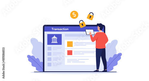 Secure online banking transactions, financial data protection for customers, ensuring safe digital payments with authentication and authorization protocols
