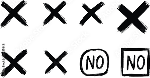 cross x vector icon. no wrong symbol. delete, vote sign. graphic design element set on white background