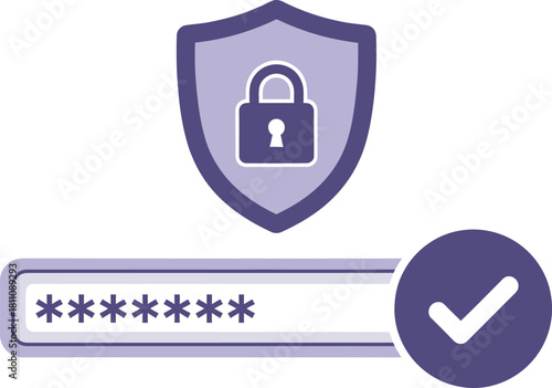 Secure password protection login authentication security access vector eps silhouette