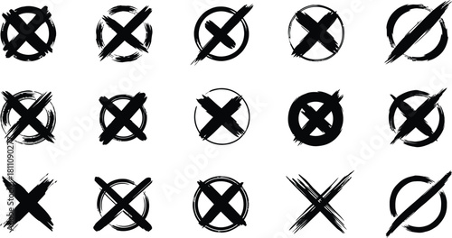 cross x vector icon. no wrong symbol. delete, vote sign. graphic design element set on white background
