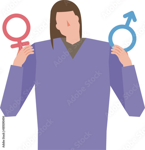 性別に悩みを持つ人物