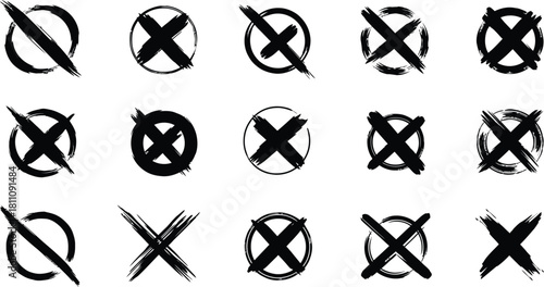 cross x vector icon. no wrong symbol. delete, vote sign. graphic design element set on white background