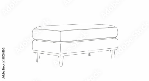 Elegant Ottoman Sketch - A Stylish Furniture Piece.