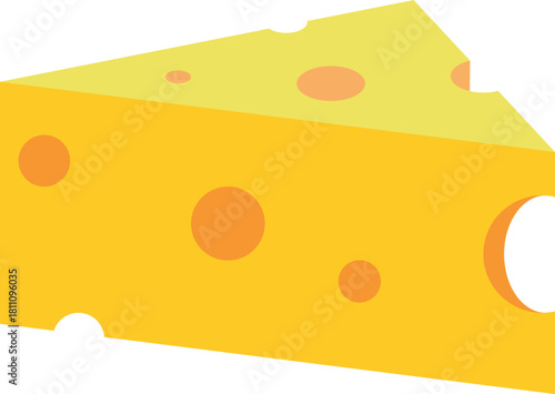 Cheese slice illustration shows tasty block