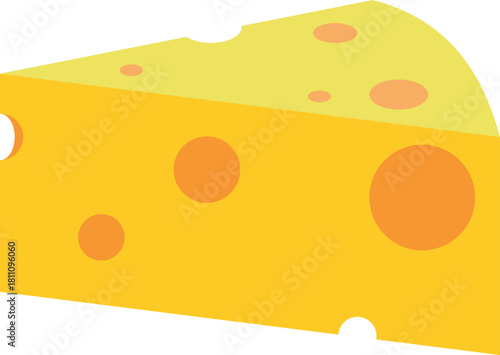 Cheese slice illustration shows tasty block