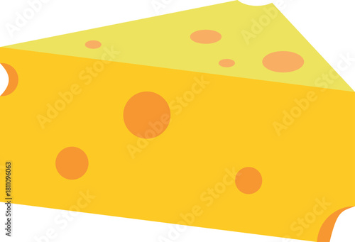 Cheese slice illustration shows tasty block