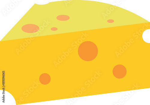 Cheese slice illustration shows tasty block