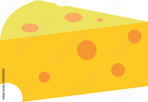 Cheese slice illustration shows tasty block