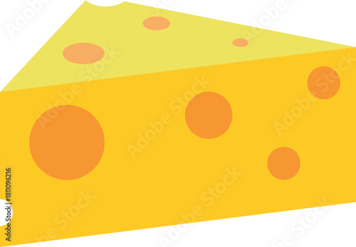 Cheese slice illustration shows tasty block