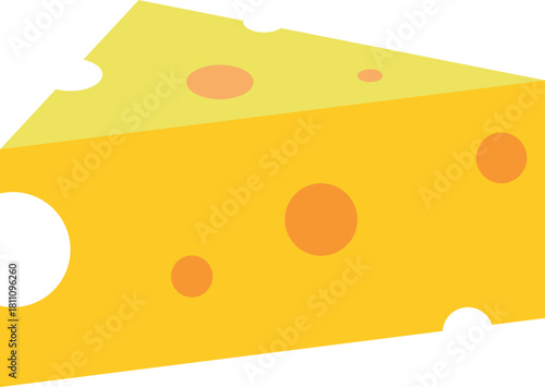 Cheese slice illustration shows tasty block