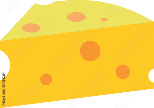 Cheese slice illustration shows tasty block