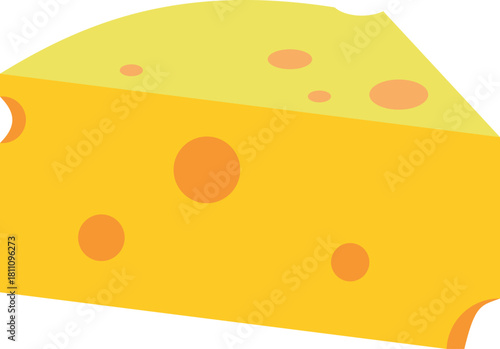 Cheese slice illustration shows tasty block