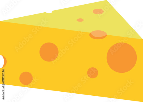 Cheese slice illustration shows tasty block