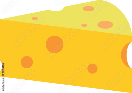 Cheese slice illustration shows tasty block