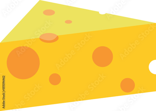 Cheese slice illustration shows tasty block