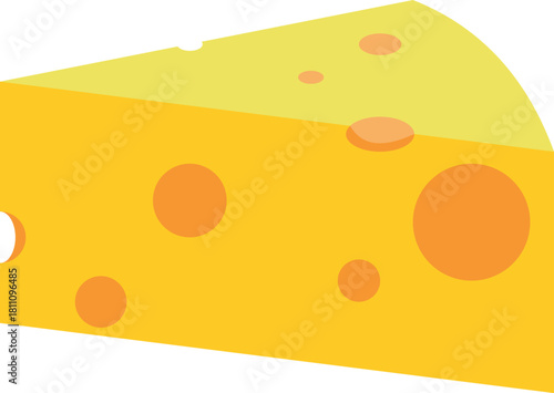 Cheese slice illustration shows tasty block