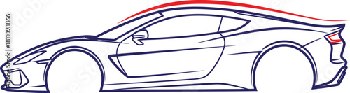 Automotive design sports car outline vector illustration concept art eps silhouette