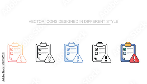 Project Risk line icon set vector stock with white background