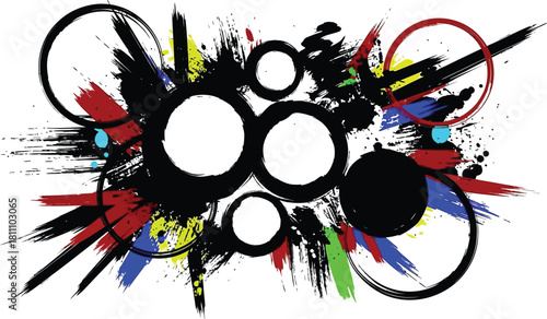 Big set of blots and vector abstract elements. Black inked splatter dirt stain splattered spray splash with drops blots isolated.