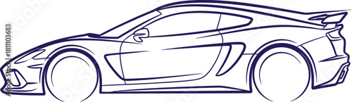 Find the best sports car outline drawing vector illustration design eps silhouette