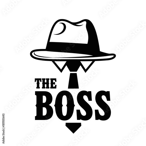 The Boss - A Stylish Fedora and Tie Emblem of Authority.